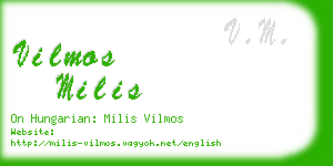 vilmos milis business card